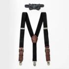 Toddler Boys' Herringbone Suspender Bowtie Set - Cat & Jack Black/white