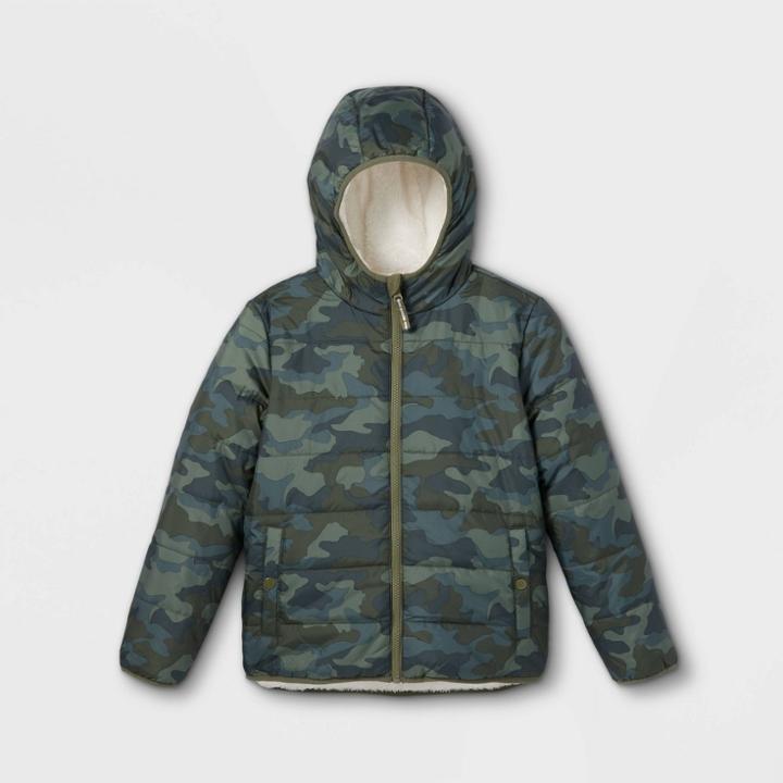 Boys' Reversible Puffer Jacket - Cat & Jack Green