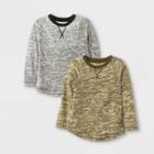 Toddler Boys' Sweater Knit Long Sleeve T-shirt - Cat & Jack Olive Green