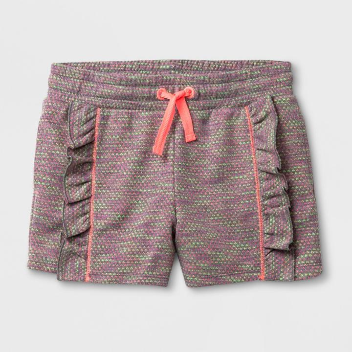 Girls' Elevated Pull On Shorts - Cat & Jack Rainbow M,