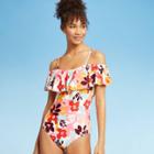 Women's Cold Shoulder Ruffle One Piece Swimsuit - Sea Angel Xs, Women's,