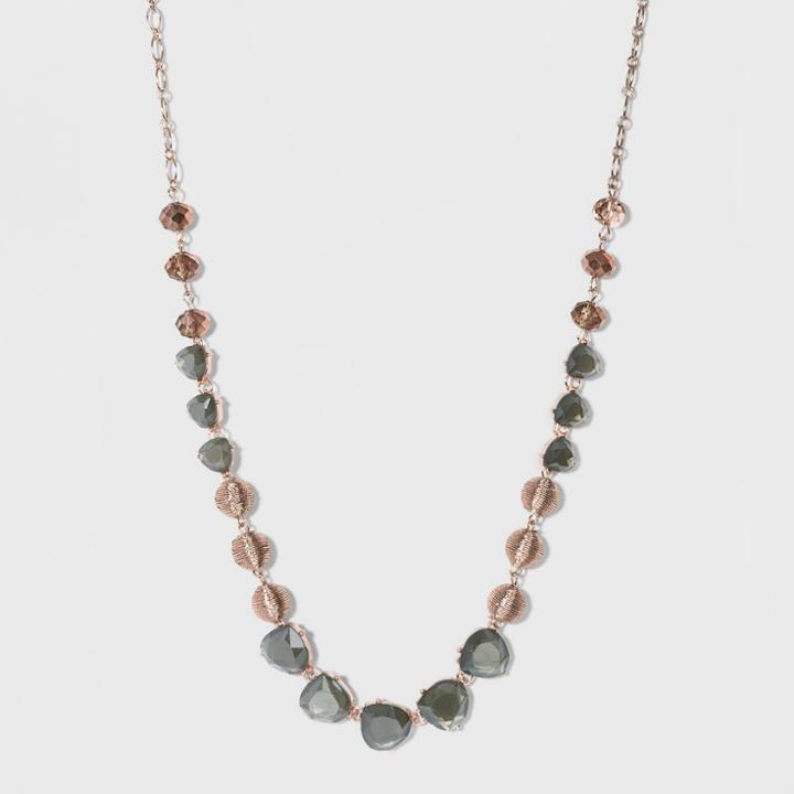 Frontal With Stone Cabochon And Beads Necklace - A New Day,