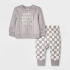 Baby Boys' Graphic Sweatshirt With Sweatpants - Cat & Jack Gray Newborn