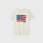 Mighty Fine Women's Keith Haring Flag Plus Size Short Sleeve Boyfriend Graphic T-shirt - Ivory