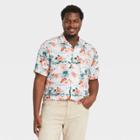 Men's Tall Regular Fit Camp Collar Short Sleeve Button-down Shirt - Goodfellow & Co Orange