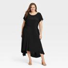 Women's Plus Size Short Sleeve Cut Out Dress - A New Day Black