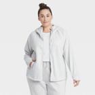 Women's Plus Size Fleece Full Zip Hooded Sweatshirt - All In Motion Heather Gray