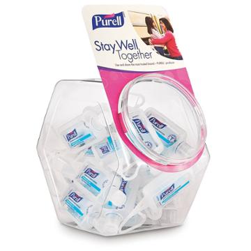 Purell Advanced Hand Sanitizer Refreshing Gel Flip-cap Bottle With Jelly Wrap Carrier Display Bowl - 25ct