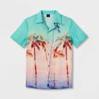 Boys' Palm Tree Short Sleeve Button-down Shirt - Art Class