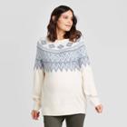 Maternity Jacquard Long Sleeve Fairisle Pullover - Isabel Maternity By Ingrid & Isabel Cream M, Women's, Size: