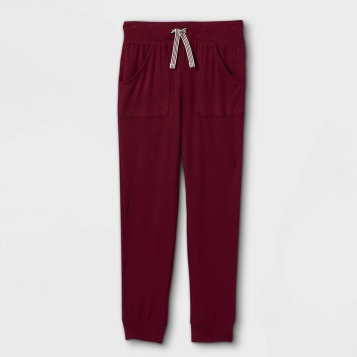 Girls' Cozy Jogger Pants - Cat & Jack Burgundy