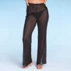 Women's Mesh Cover Up High Waist Flare Pants - Wild Fable Black