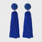 Sugarfix By Baublebar Beaded Studs Tassel Drop Earrings - Bright Blue, Girl's