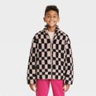 Kids' Checkered Polar Fleece Zip-up Jacket - Cat & Jack Black