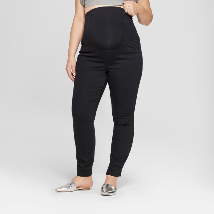 Target Maternity Plus Size Crossover Panel Skinny Jeans - Isabel Maternity By Ingrid & Isabel Black