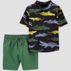 Toddler Boys' 2pc Alligator Short Sleeve Rash Guard Set - Just One You Made By Carter's Green