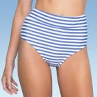 Women's Stripe High Waist Bikini Bottom - Sugar Coast By Lolli Blue S, Women's,
