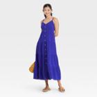 Women's Sleeveless Button-front Tiered Dress - Universal Thread Blue