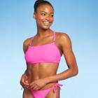 Juniors' Mini Ring Bralette Bikini Top - Xhilaration Neon Pink D/dd Cup