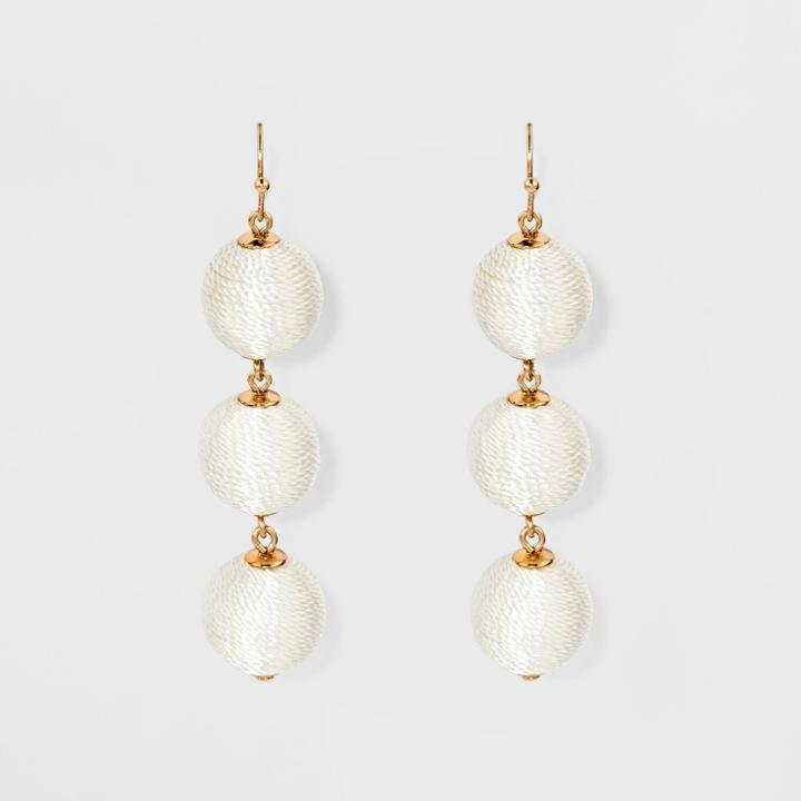 Sugarfix By Baublebar Triad Ball Drop Earrings - White, Girl's