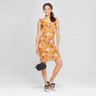 Women's Floral Print Flounce Midi Dress - Almost Famous (juniors') Mustard