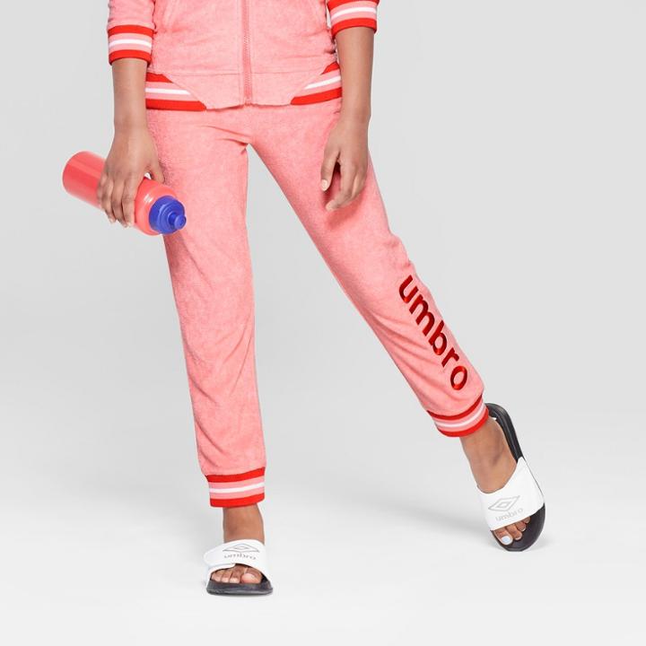 Umbro Girls' Terry Jogger - Geranium Pink