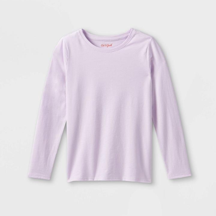 Girls' Long Sleeve T-shirt - Cat & Jack Light Purple