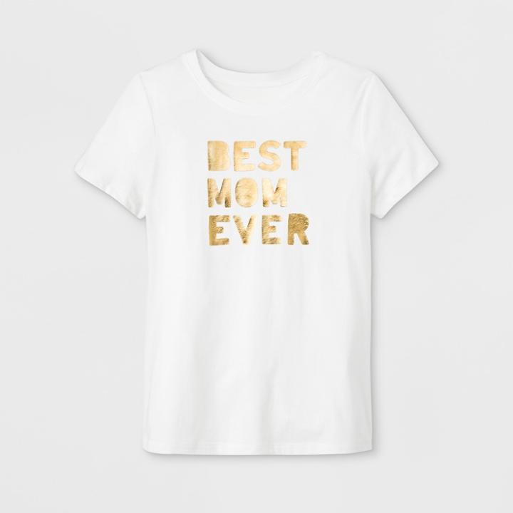 Shinsung Tongsang Women's Short Sleeve 'best Mom Ever' Graphic T-shirt - White