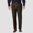 Haggar Men's Premium Comfort 4-way Stretch Classic Pleated Dress Pants - Dark Chocolate 40x32, Dark Brown