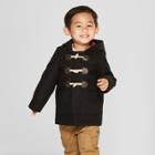 Toddler Boys' Faux Wool Toggle Overcoat - Cat & Jack Black