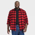 Men's Big & Tall Midweight Flannel Button-down Shirt - Goodfellow & Co Red