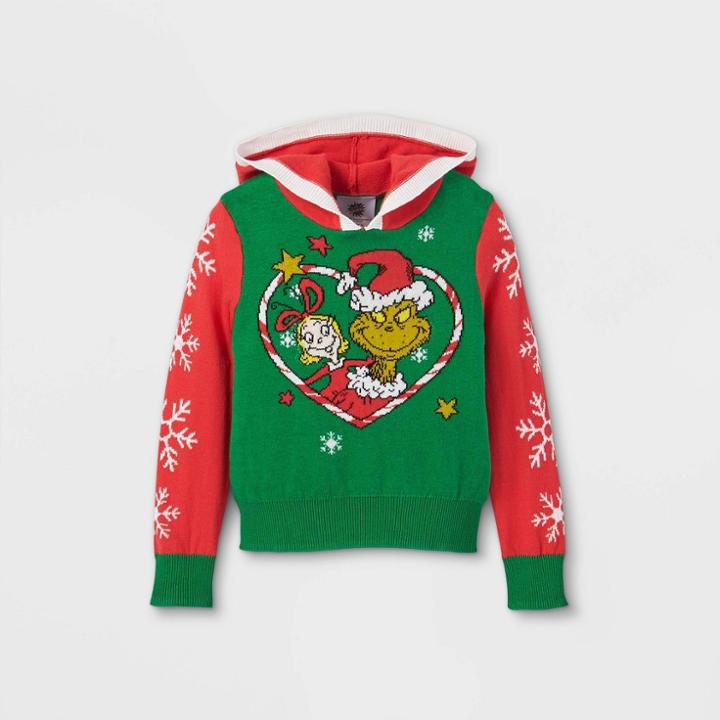 Toddler Girls' The Grinch Ugly Christmas Pullover - Green