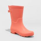 Women's Vicki Rubber Buckle Rain Boots - A New Day Red