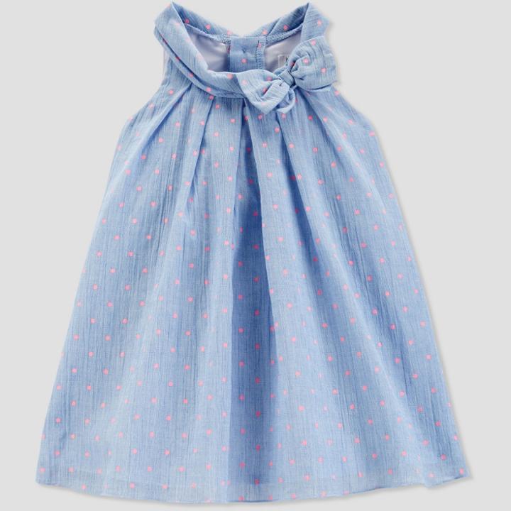 Toddler Girls' Dot Dress - Just One You Made By Carter's Blue/pink