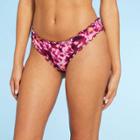 Women's Ruffle Cheeky Bikini Bottom - Shade & Shore Pink Tie-dye