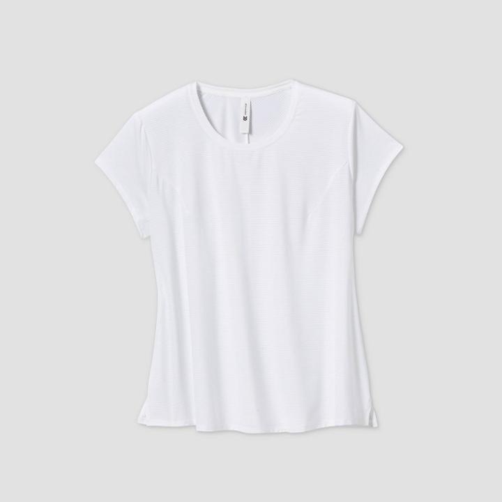 Women's Plus Size Shadow Striped Short Sleeve T-shirt - All In Motion True White