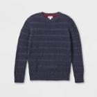 Boys' Textured Striped Crew Neck Sweater - Cat & Jack Navy
