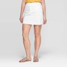 Women's Destructed Denim Mini Skirt - Universal Thread White