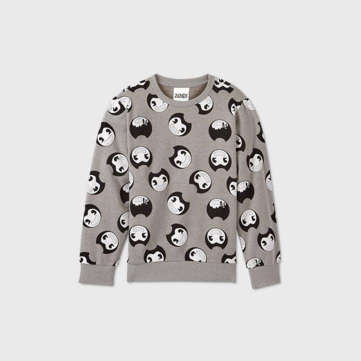 Boys' Bendy And The Ink Machine Fleece Sweatshirt - Gray