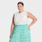 Women's Plus Size Collared Muscle T-shirt - A New Day White