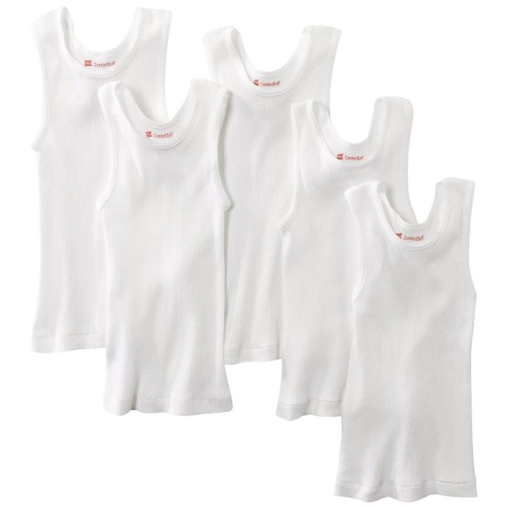 Hanes Toddler Boys' 5 Pack Tank Shirt - White