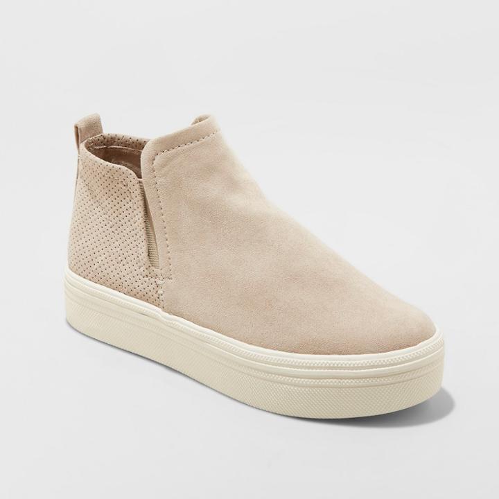 Target Women's Liz Microsuede High Top Sneakers - Universal Thread Taupe (brown)