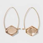 Wire Frame Hexagon Hoop Earrings - A New Day Light Pink, Women's,