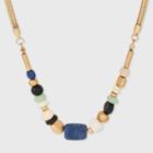 Semi-precious Lapis And Natural Cream Opal Beaded Necklace - Universal Thread Blue