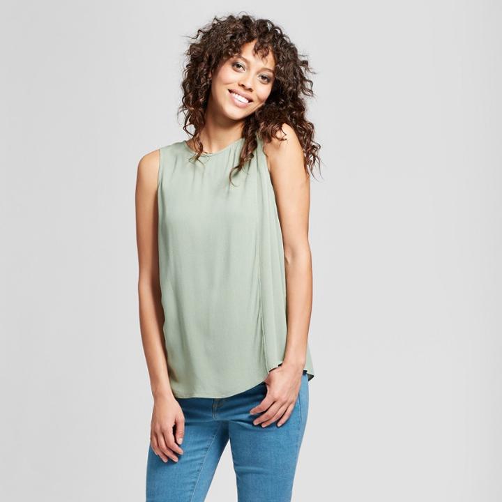 Women's Layered Woven Tank - Mossimo Green