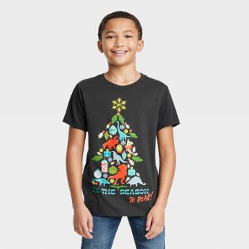 Kids' Jurassic Park Rex Short Sleeve Graphic T-shirt - Black