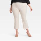 Women's Plus Size High-rise Flare Cropped Pants - A New Day Cream