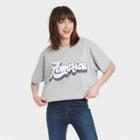 Grayson Threads Women's America Short Sleeve Cropped Graphic T-shirt - Gray