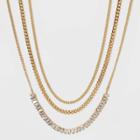 16 Multi-strand Crystal And Chain Necklace - A New Day