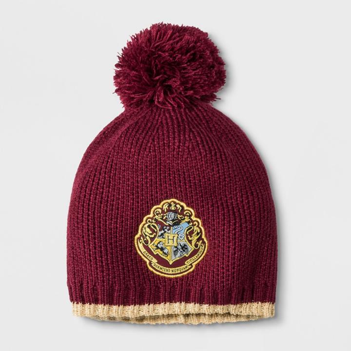 Harry Potter Kids' Hogwarts Pom Beanie - Maroon (red) One Size, Kids Unisex